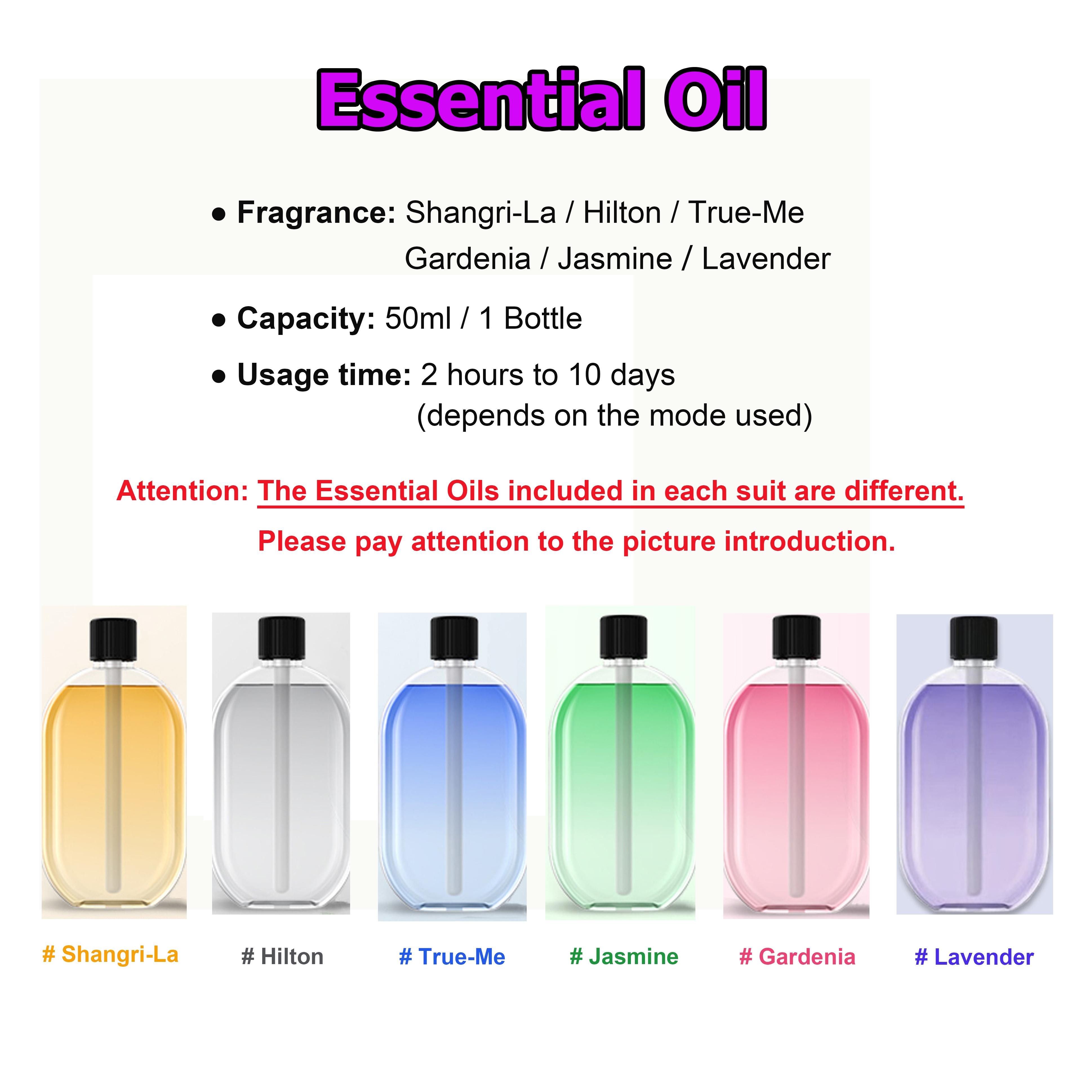 Home Aromatherapy Mist Maker Aroma Diffuser with 3 Essential Oils, Timer Automatic Spray, 5 Spray Modes, USB Charging, Long Battery Life, Multi-Scene Use