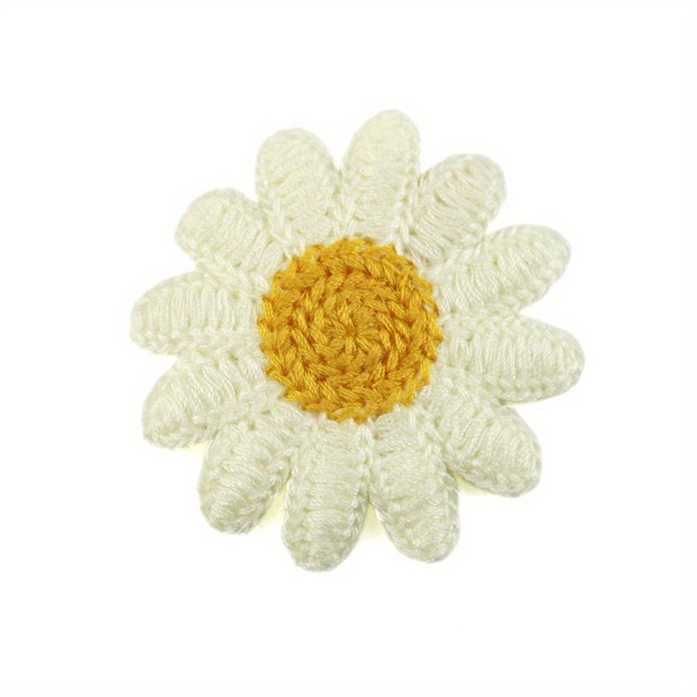 3pcs DIY flower accessories Small daisies flower embroidery flower clothing bag hair accessories Daisy flower pattern patch embroidery Applique sewing patch, for skirt T-shirt dress DIY clothing accessories, Daisy embroidery patch, clothing decoration