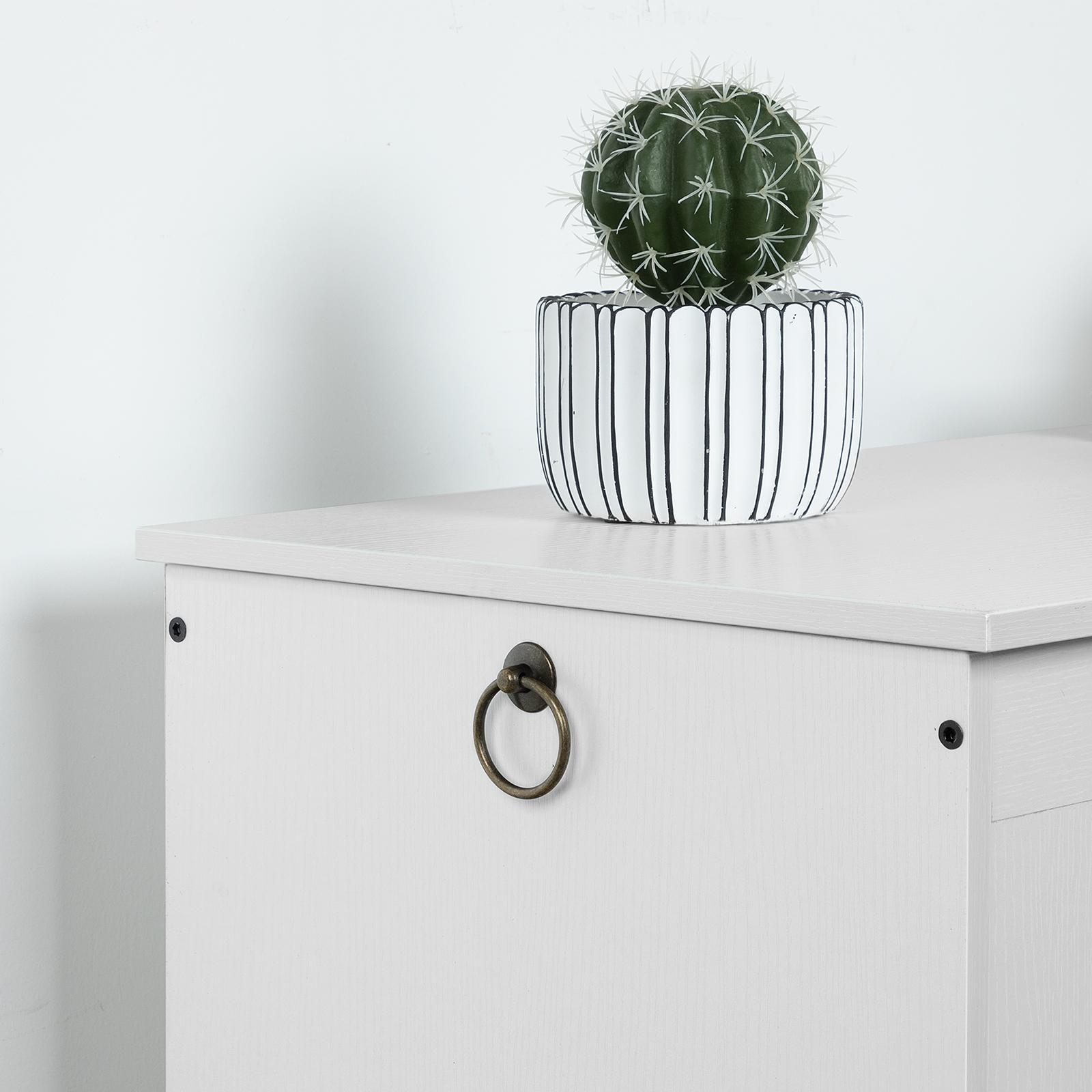 MAHANCRIS 39.4" Sturdy Entryway Toy Storage Chest with Safety Hinges, for Living Room, Bedroom, White