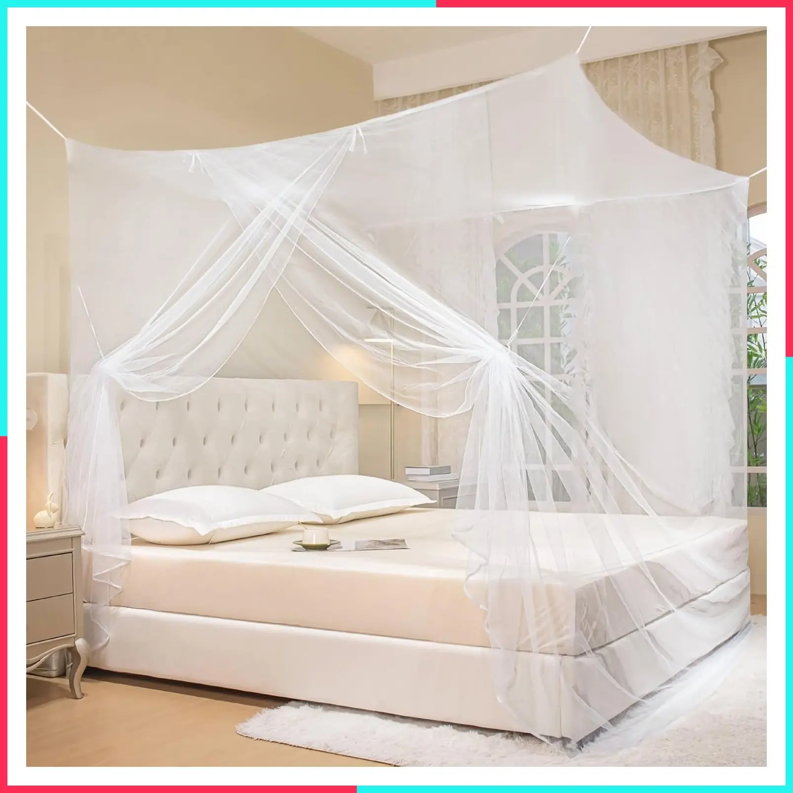 Mosquito Net for Bed - One Side Opening Bed Canopy, Mosquitero para Cuba
