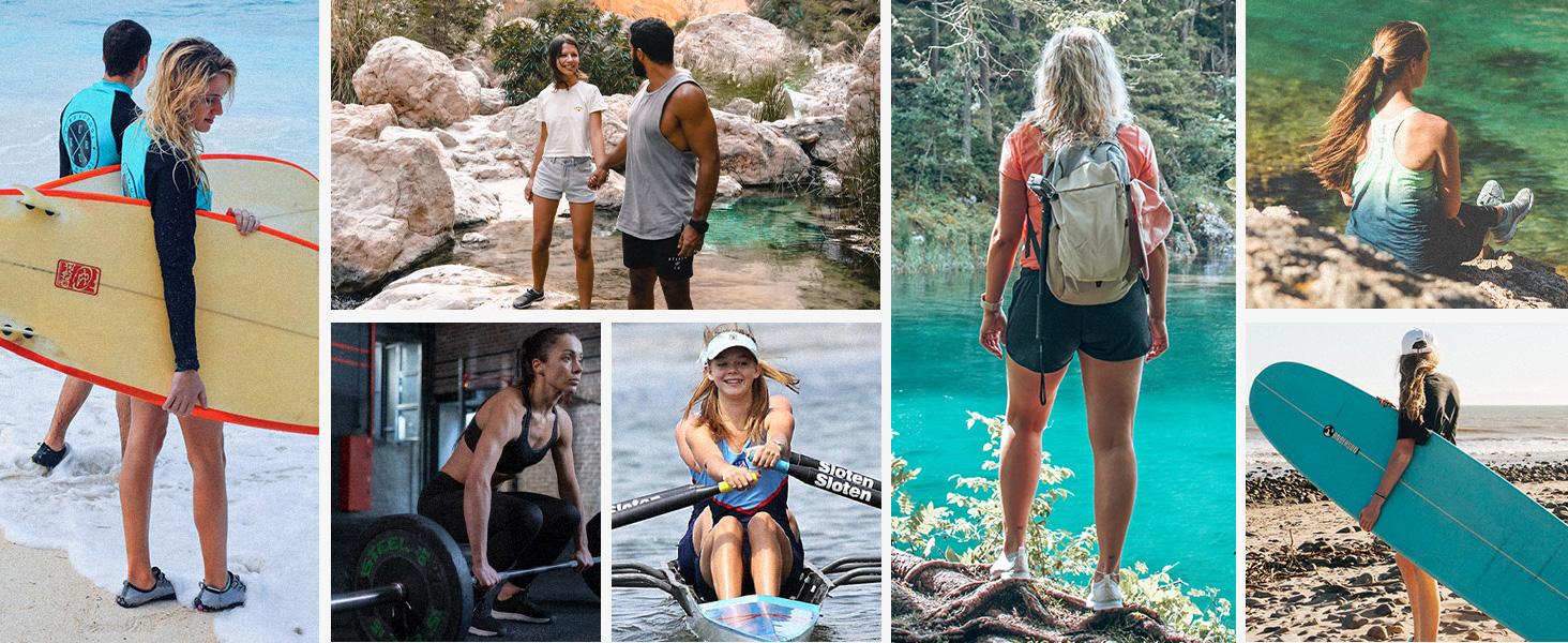 KOLILI Women Watershoes Quick Dry Aqua Shoes Barefoot for Beach Surf Hiking Pool Water Sports