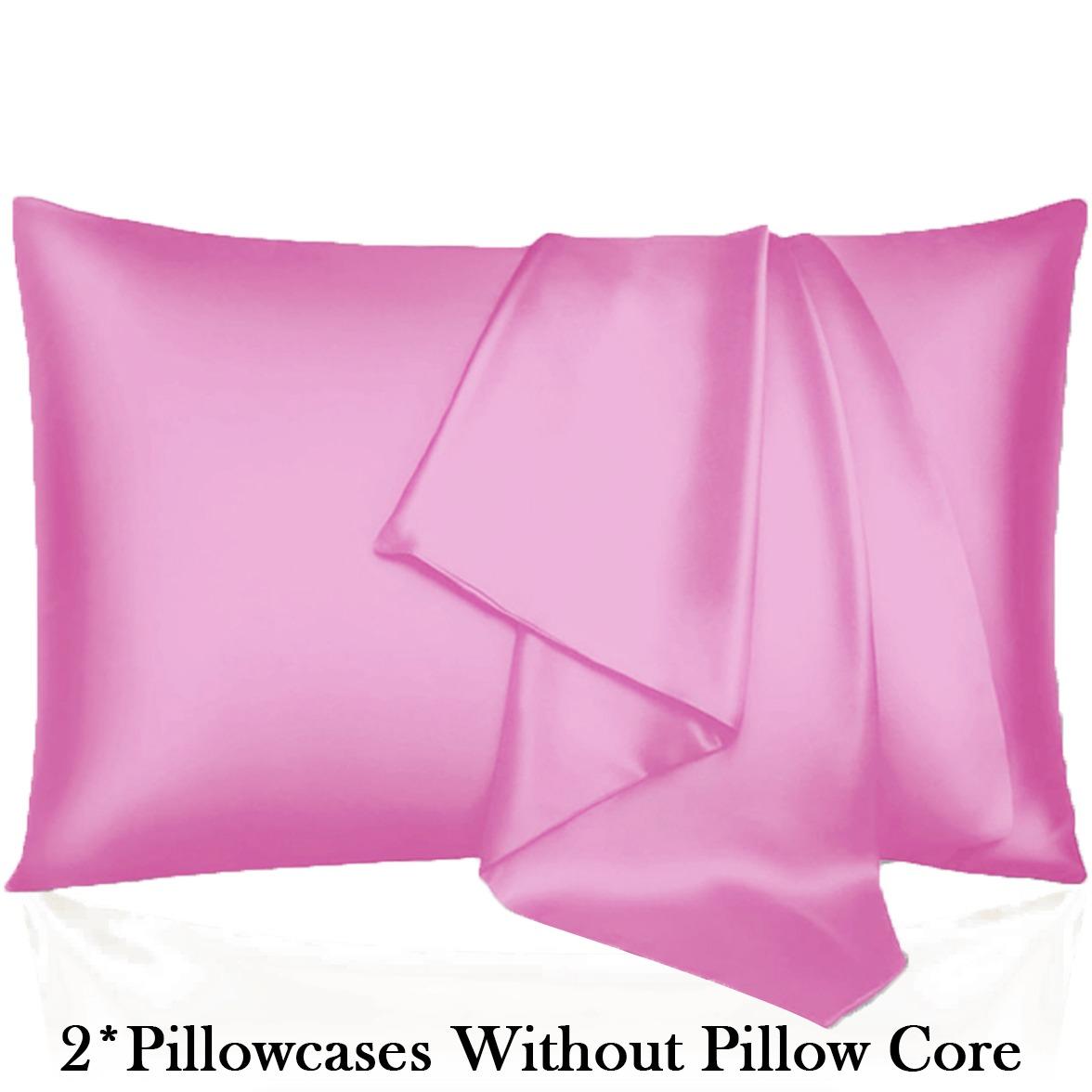2pcs set of solid color satin pillowcases, no filling included. Soft and comfortable, skin-friendly and breathable. Suitable for bedrooms, dormitories and hotels. Elegant and minimalist design, gentle on hair and skin, an ideal gift choice.