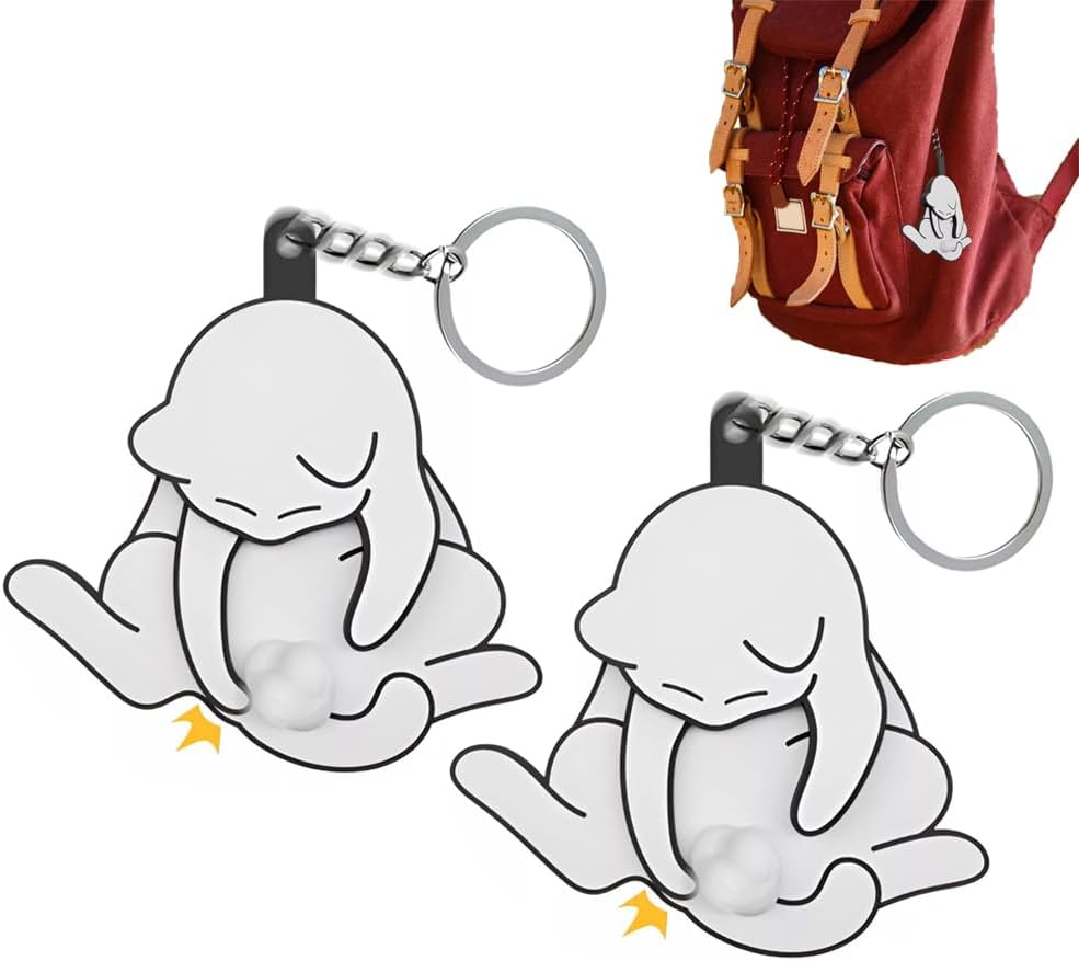 Creative Pull Egg Cat Keychain Pendant, Prank Cat Interactive Keychain, Rotatable Acrylic Bag Pendant, Fun and Unique Accessory, Cute Keychain, Silent Fidget Keychain