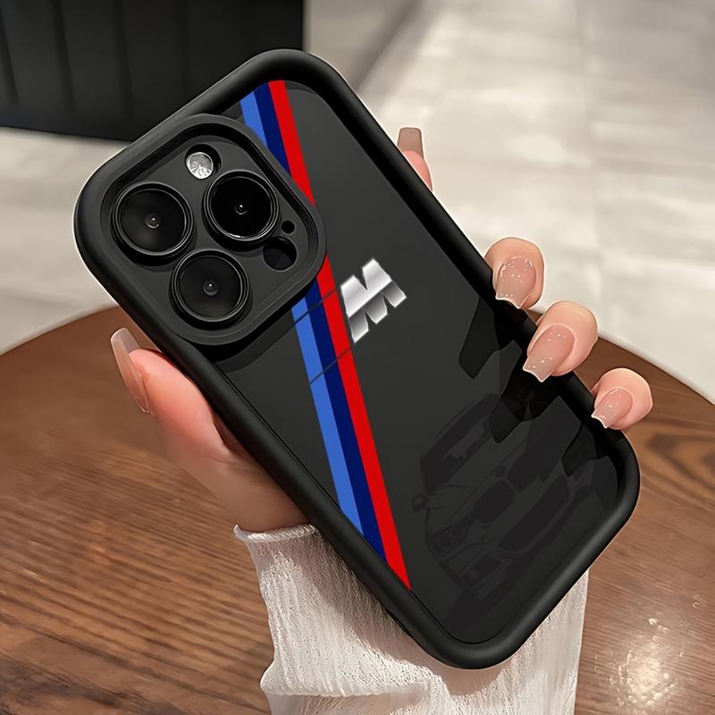 Bmw Racing Pattern Phone Case for iPhone 17 Air 16 15 14 13 12, Soft Tpu Back Cover, Anti-Drop Protection, Fashionable Durable Design
