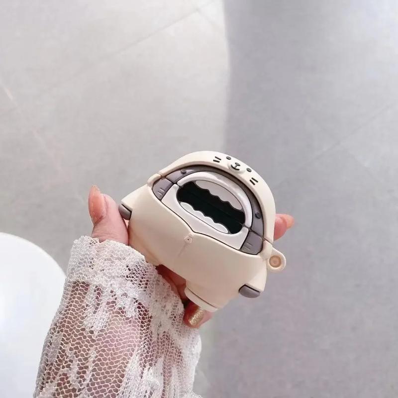 Cute Shark 3D Cartoon Silicone Cover for AirPods Pro 1/2 with Keychain  airpods pro case  air pods case