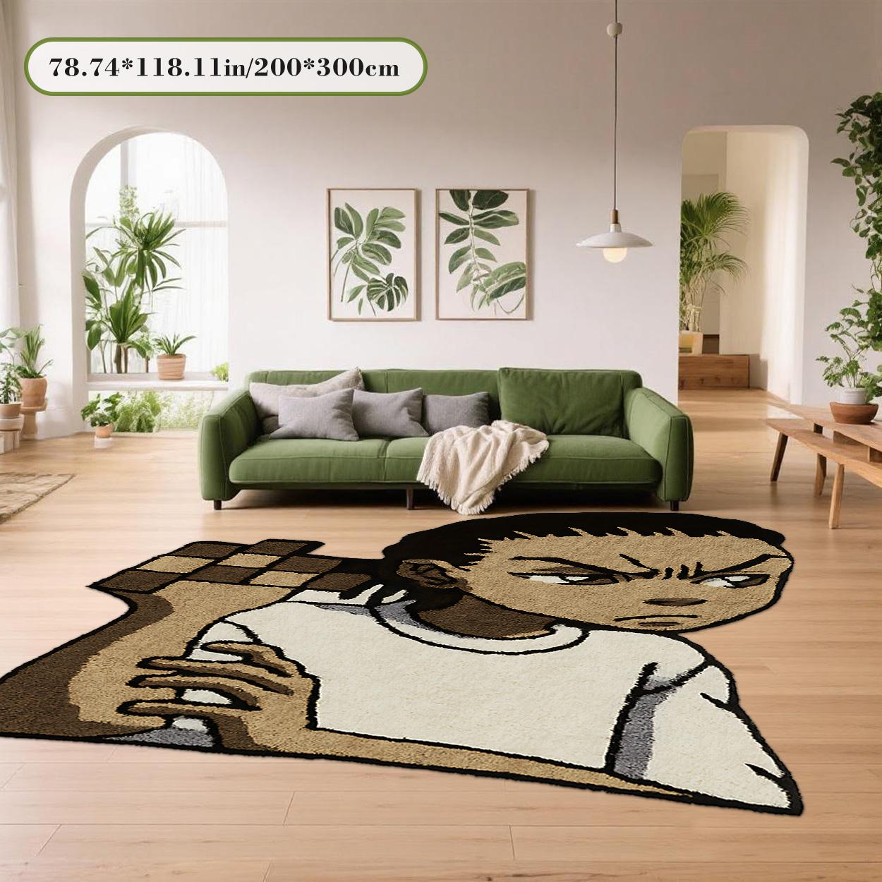 Irregular Printed Rug Velvet soft and comfortable patterned printed carpet, suitable for multiple scenarios, available in various sizes, soft and non-shedding Cartoon Pattern Rug