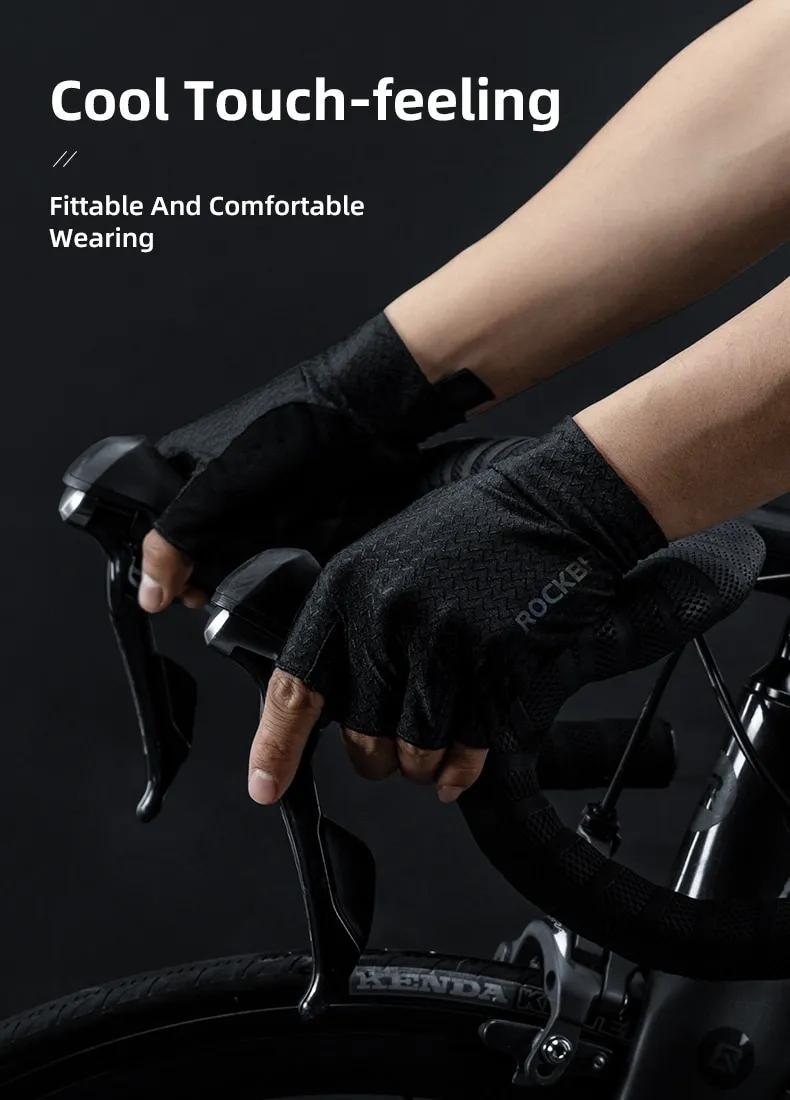 ROCKBROS Cycling Gloves Bike Gloves Biking Gloves for Men and Women Half Finger MTB Road Bicycle Gloves - Absorbing Gel Pad Anti-Slip Breathable Motorcycle Mountain Bike Gloves Unisex
