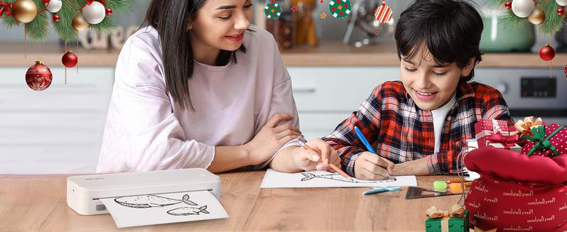 JADENS Portable Printers Wireless for Travel, Support 8.5" X 11" US Letter, Bluetooth Thermal Printer Inkless Mobile Printer for Office Home