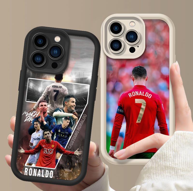 Ronaldo pattern Casing For iphone 17 16 15 14 13 12 11 X XS PRO PLUS MAX Soft Silicone TPU Black White Shockproof Protective Phone Cases Shell Cover football