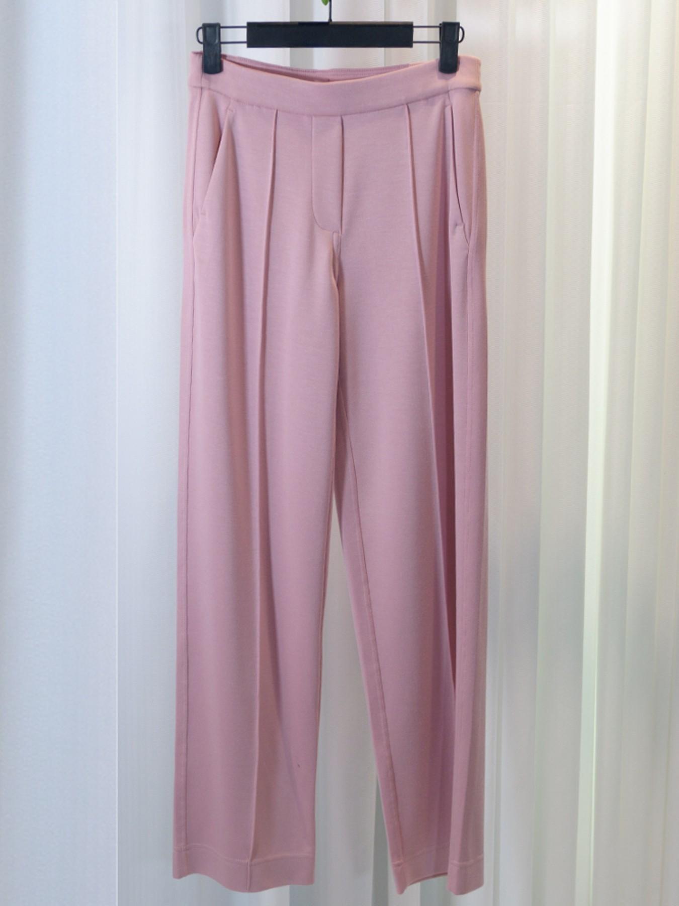 Nyxalulu Spring Summer Slimming High Waist Straight Leg Modal Pants, Comfortable Soft Air Layer, Casual Everyday Wear