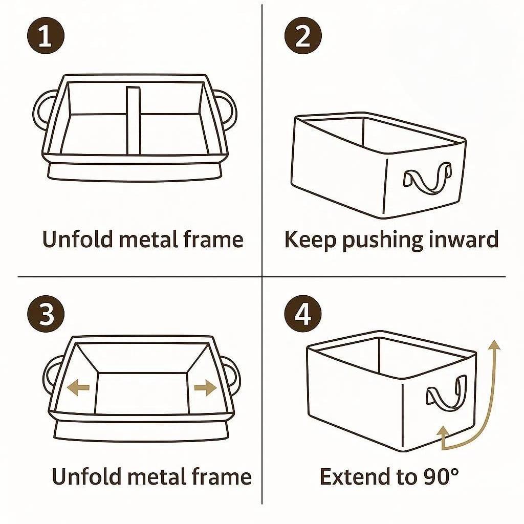 3pcs Large Oxford Cloth Storage Baskets, Fabric storage Box with Steel Frame Stackable Shelf Storage Baskets, Collapsible Closet Storage Organizers and Foldable Storage Baskets for Offic, Bedroom, Dorm, Living, Space-Saving Closet Solution, Clothes Basket