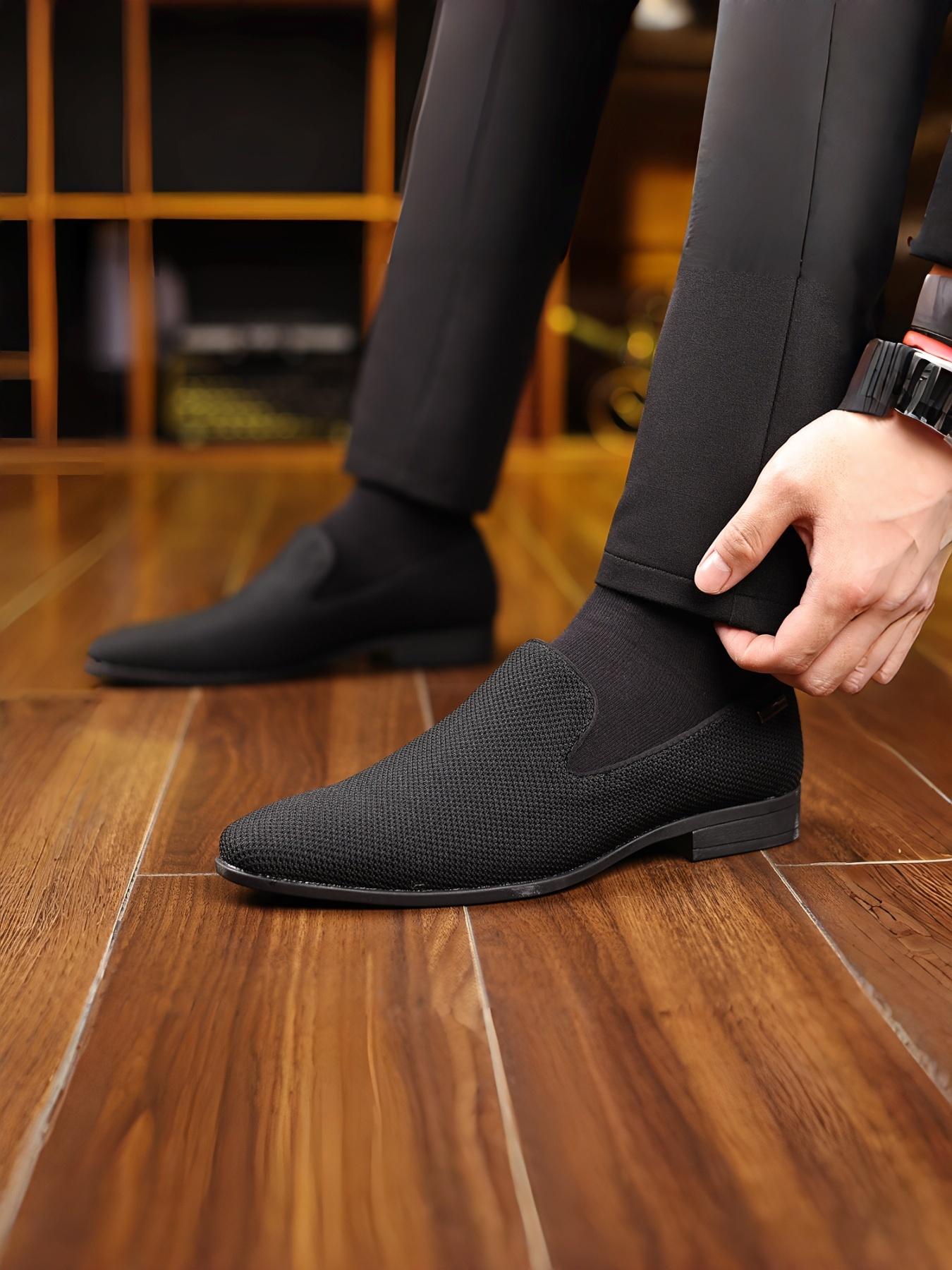 Spring Summer Street Style Must-Have! Knit Breathable Pointed Toe Loafers, Lightweight Business Casual, Perfect for All Seasons