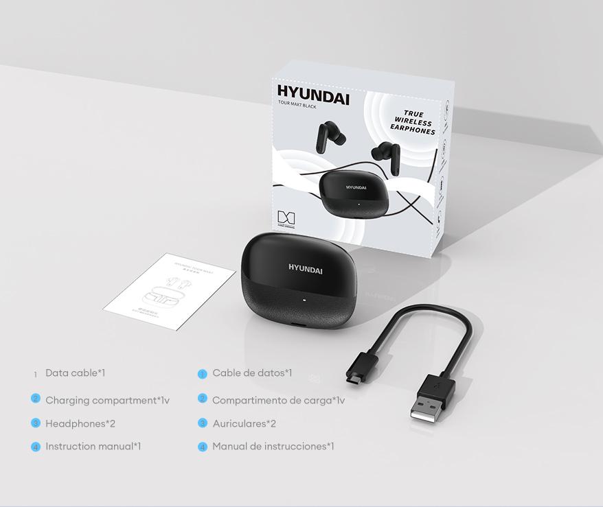 HYUNDAI TOUR-MAX7 Wireless Bluetooth Earbuds HIFI Dolby Panoramic Sound In-Ear Headset, Ultra-Long Battery Life Headphones Support ENC Call Noise Reduction