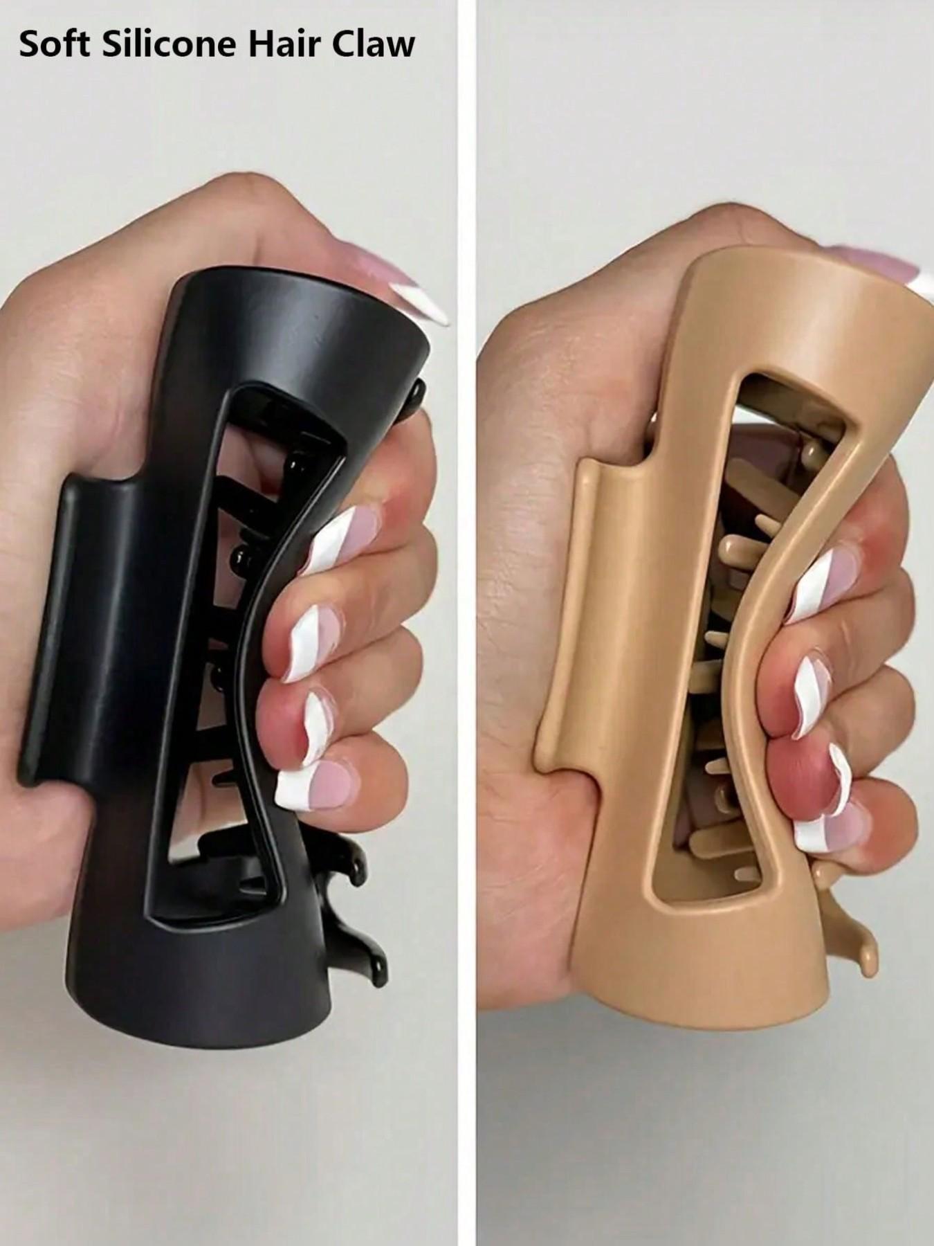 Soft Silicone Hair Claw, High-End Anti-Drop Unbreakable Hair Clip, Square Hair Soft Claw Clips for Women, Flexible Clawclip for Thick Hair, Lightweight Large Cozy Clip Special soft hairpins, suitable for various occasions, 2026 New Design Hair Accessories