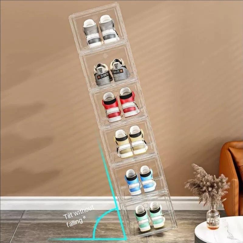 Large Transparent Acrylic Shoe Box, Stackable Side Opening, Dustproof, Sports Shoes Display Storage Box, Ideal for Organizing, Display Shelf