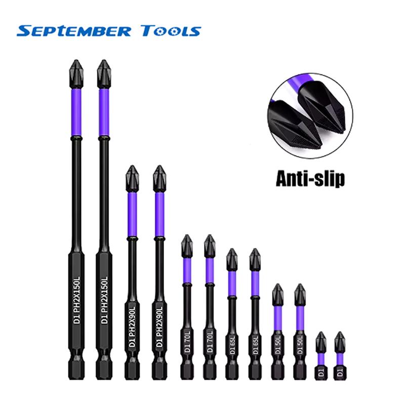 6pcs-18pcs Magnetic Batch Head PH2 Cross Screwdriver Set Impacts Drill Bit Screw Alloy Steel Non-slip Cross Screwdriver Electric Drill Heavy Duty Power Tools Hardware