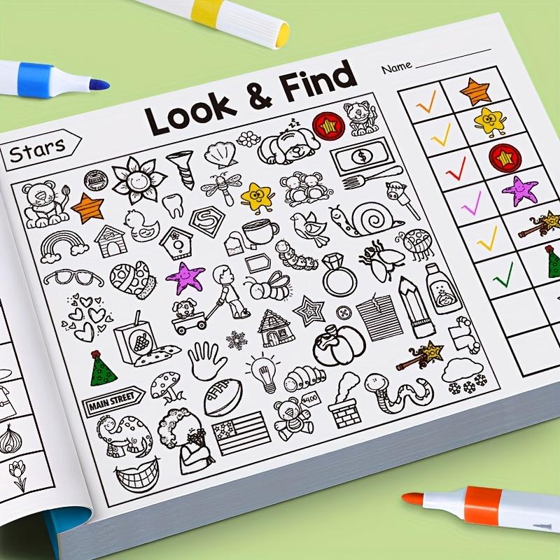 Children'S Interactive Find And Find Coloring Book - Find Games, Hidden Object Pictures And Matching Exercises, Improves Concentration And Fine Motor Skills, Christmas Gift, Paper Material, No Batteries Required, Educational Playtime, Fun Design.
