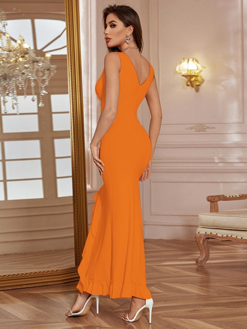 Women's Plain Tank Dress, Solid Color Sleeveless Split Hem  Dress for Party Club Dating Wear, Ladies Summer Clothes