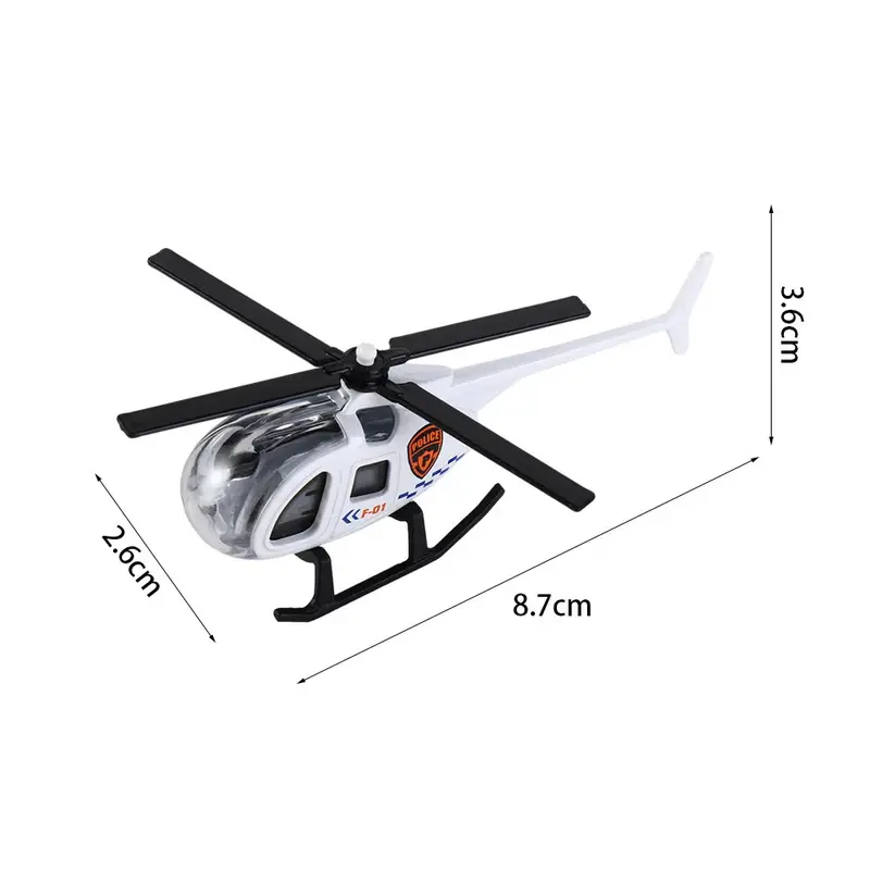Alloy Metal Helicopter Model Toy - 1Pcs 8.7x3.6x2.6cm 100% Brand New Simulation Flying Toy with Sound and Light, No Remote, No Battery Needed, Unisex Kids Gift for Ages 5+, Helicopter Model Toys