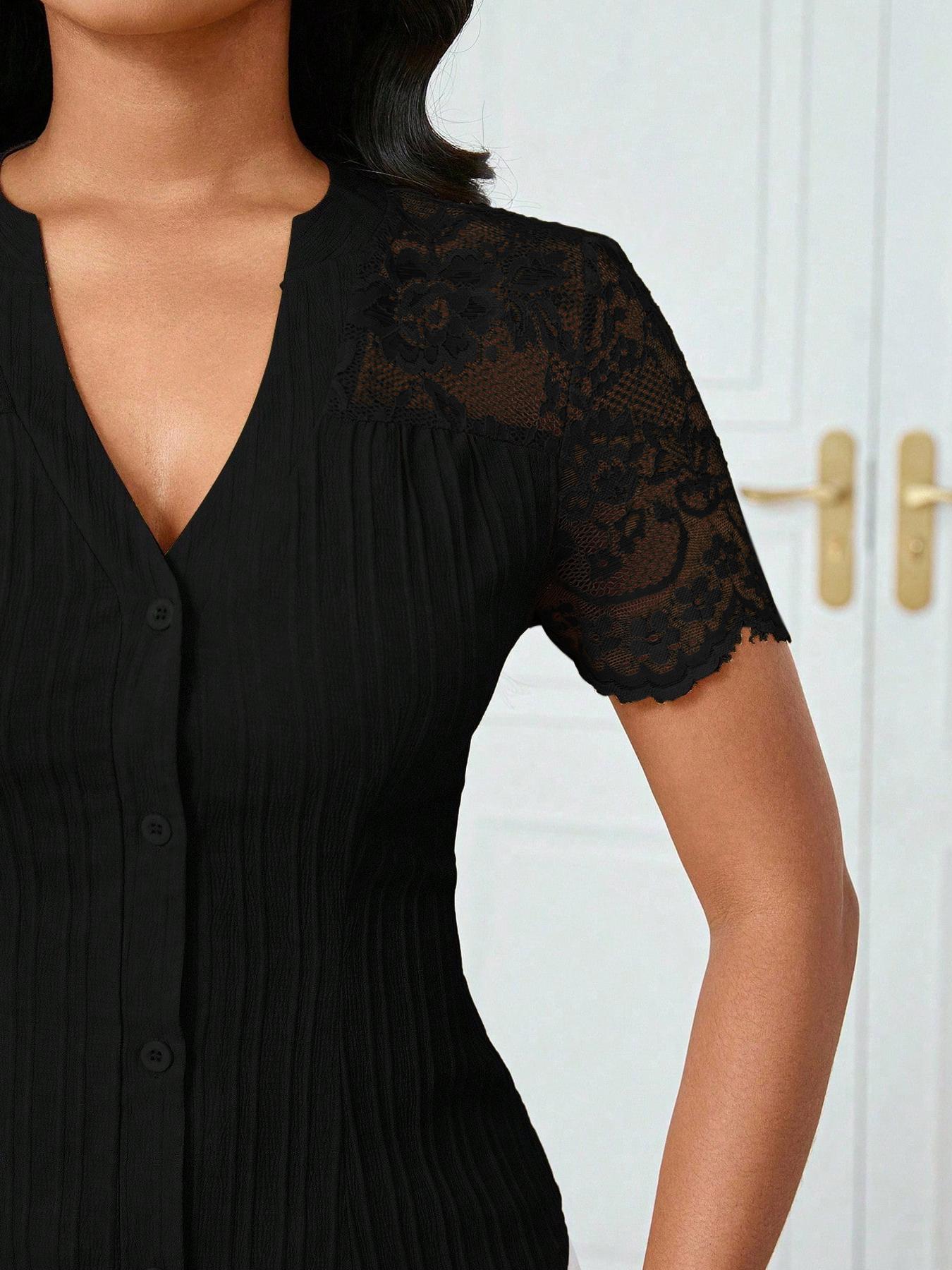 Women's Solid Color Simple Basic Commuter Casual Fitted Shirt Summer Style, Ladies Plain Design Office Wear, Comfortable and Stylish Blouse Tops Women's Solid Color Simple Basic Commuter Casual Fitted Shirt Summer Style, Ladies Plain Design Office Wear, Comfortable and Stylish Blouse Tops