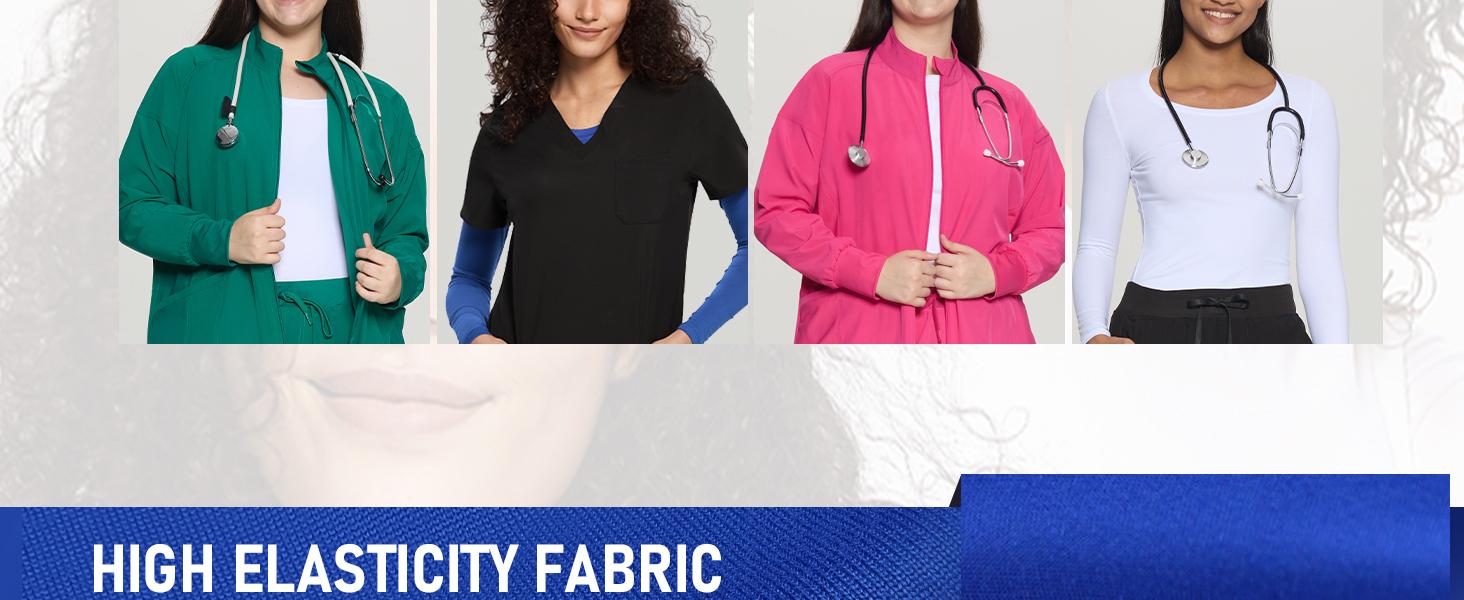 COZYFIT Underscrub Long Sleeve Women - Scrubs Undershirts for Nurse with Soft Fabric, Crew Neck Tee SpringStatements