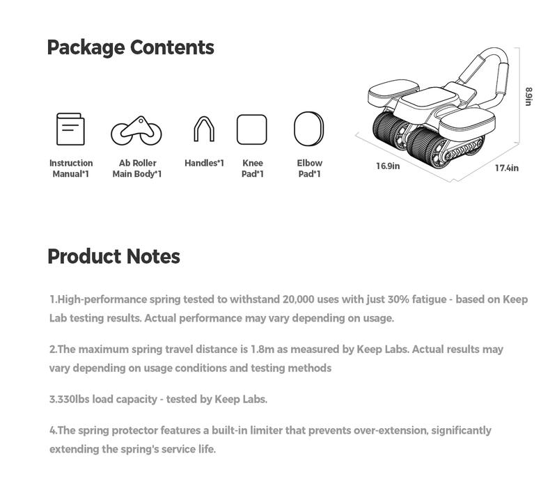 KEEP Ab Roller Wheel with Knee Mat, Automatic Rebound Abdominal Wheel with Elbow Support Ab Workout Equipment for Strengthening Core Muscles Abs Exercise Roller for Women Men