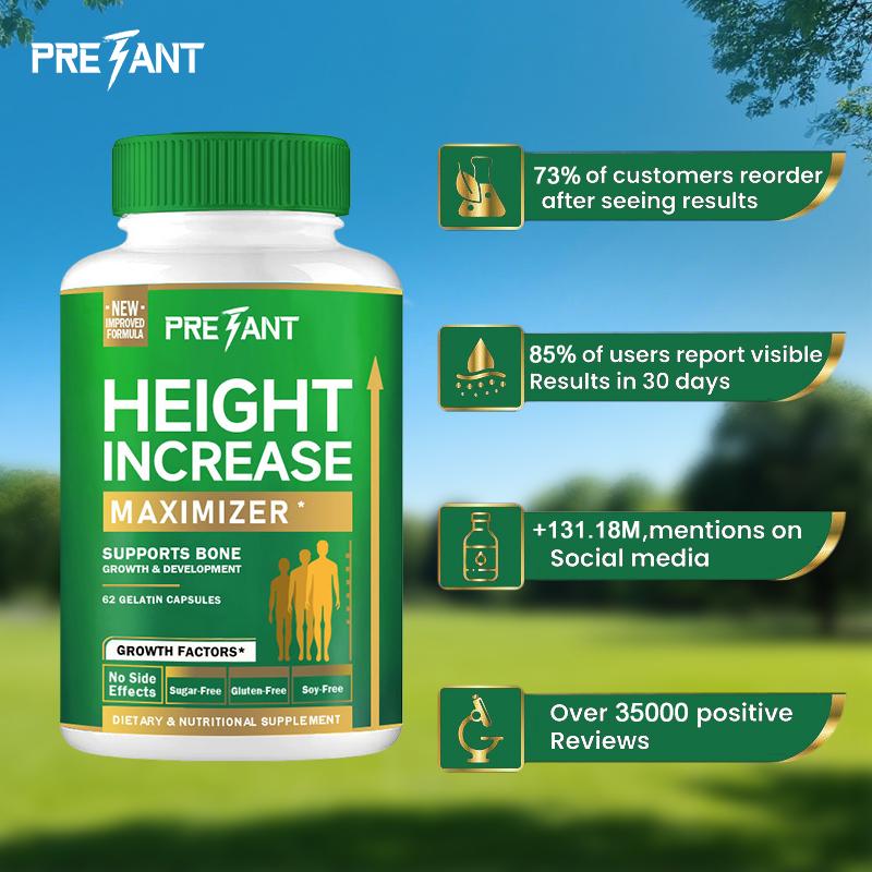 2025PRETANT Growth Support Capsules – Natural Nutritional Formula with Calcium for Bone Strength & Development | Daily Wellness Supplement