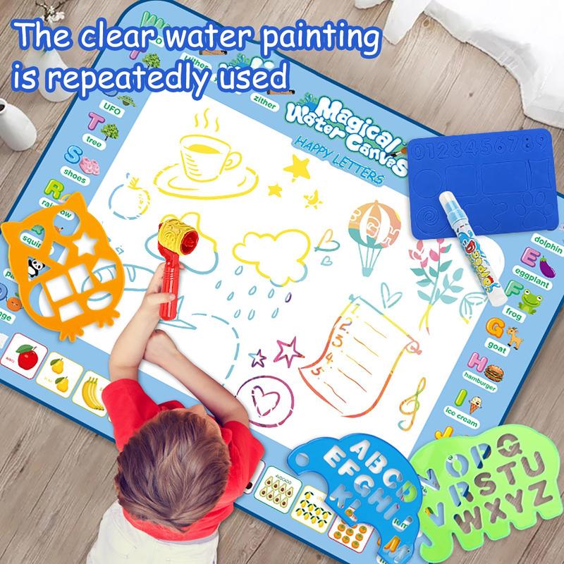 Kids Toys Water Doodle Mat, Letter Painting Coloring Pad for Toddlers, Aqua Magic Drawing Board, Toddler Arts and Crafts, Christmas Birthday Gifts
