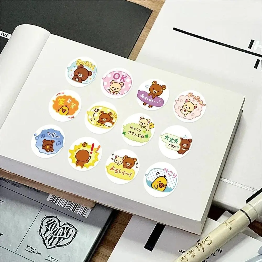 500PCS Kawaii Cartoon Rilakkuma Anime Stickers DIY Phone Luggage Scrapbook Kids Birthday Gifts Toys Cute Sticker Decal
