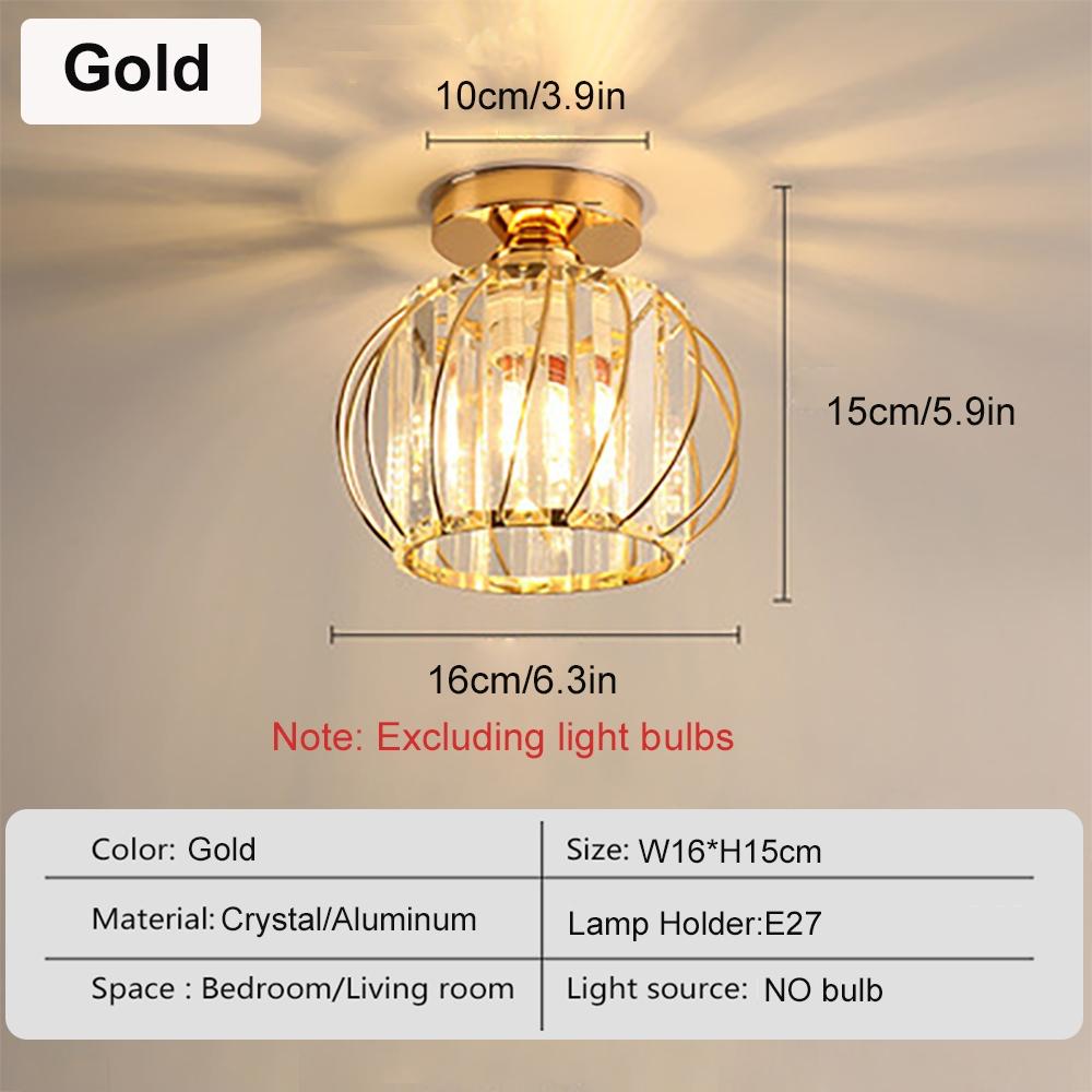 Faux Crystal Ceiling Light, Modern Ceiling Light without Bulb, Semi Embedded Ceiling Light, Suitable for Corridor Entrance Kitchen, Ceiling Light Fixture