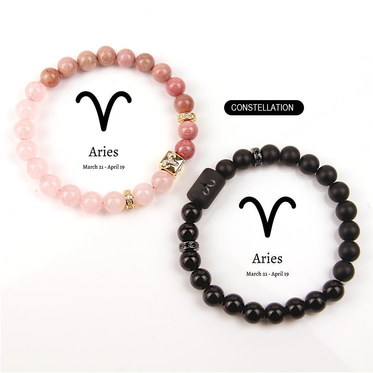 Constellation Design Couple Bracelets Crystal Bead Rose Quartz Rhodonite Black Obsidian Black Onyx Handmade Beaded Zodiac Bracelet Jewelry Gifts for Women Men Constellation Design Couple Bracelets Crystal Bead Rose Quartz Rhodonite Black Obsidian Black Onyx Handmade Beaded Zodiac Bracelet Jewelry Gifts for Women Men