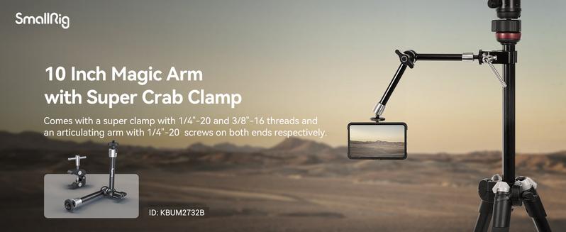SmallRig Magic Arm w Clamp, Overhead Phone Mount, Flexible Desk Camera Mount & Clamp, Articulating Friction Boom Arm w Thread Adapter, for Light, Webcam, Mic, Action Camera,for Content Creators,Gimbal Stabilizer Tech Gimbal 4766