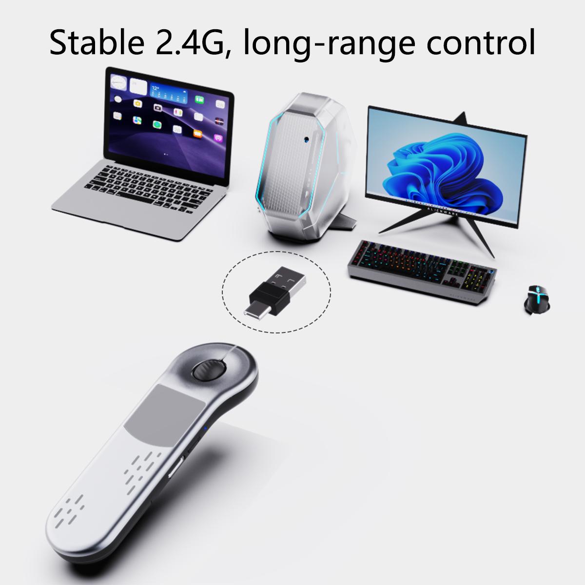 Bluetooth Laser Air Mouse,Wireless Presentation Clicker with Touchpad,  for PowerPoint/Keynote,  Hyperlink and Volume Control / Great for Work, Study, Entertainment and Fitness / fol tik_tok, Mac, PC, Laptop Compatible，Portable(Bluetooth+2.4G)