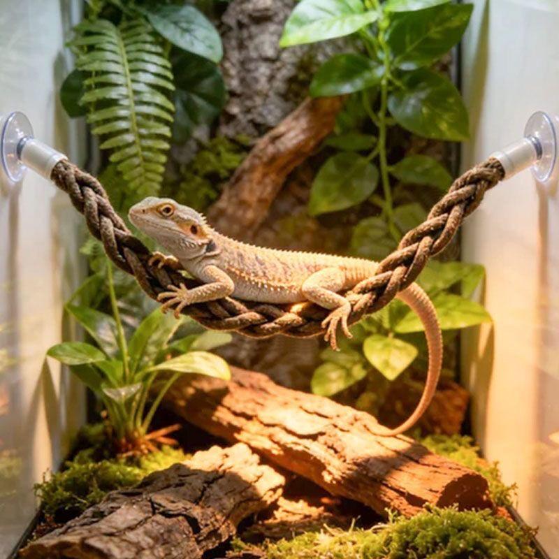 Reptile Climbing Tree Vine Stand with Suction Design, Realistic Scenery Fake Climbing Frame for Snakes Lizards Geckos, Pet Toy