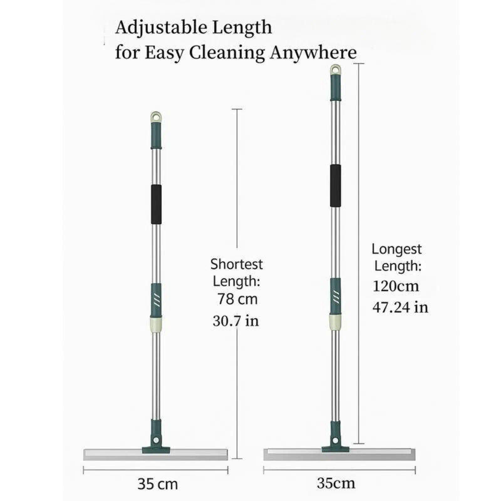 Pet Hair Tile,Dirt,Hardwood Floors,3 in1 Multifunctional,Liquids,Mop All Surface Sweeper And Squeegee For Wet and Dry Cleaning Dust,1 CountHome Retractable Silicone Floor Squeegee Bathroom Glass Floor Squeegee.