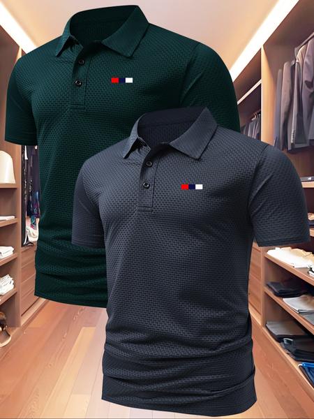 Men's Summer Polo Shirt, Casual Fitted Short Sleeve, Quick-Dry Fabric, Outdoor Sports & Leisure Wear, Athletic Sports Clothing, Birthday Gift Idea