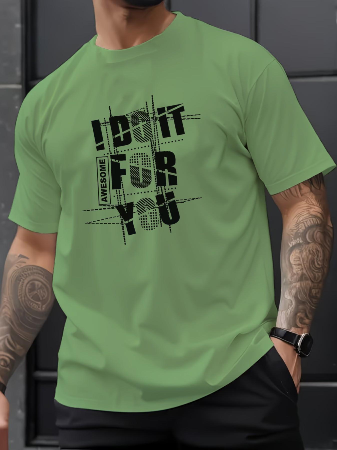 Men's Summer Micro-Stretch Comfort Round Neck Printed T-Shirt, Fashionable Trendy Wear, Best Choice for Men, Casual Stylish Tee