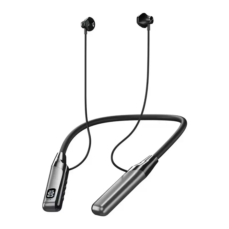 Wireless Neckband Headphones with LED Display, Long Battery Life, Bluetooth-compatible Stereo Bass, Sports & Outdoor Use, Noise Cancelling Mic