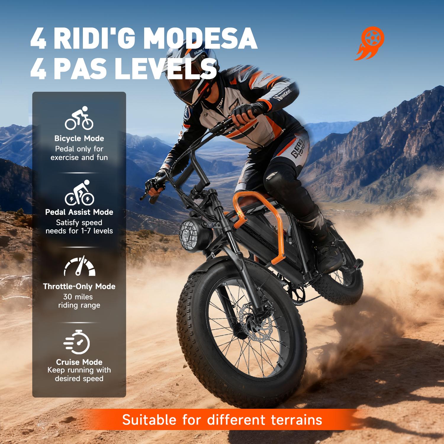 Electric Bike 1500W Max Power,28MPH Top Speed ebikes, Adults Up to 400 lbs, Off-road Ebike,48V 20Ah Removable Battery,20"x4.0" Fat Tire Motorized bicycle,e-bike