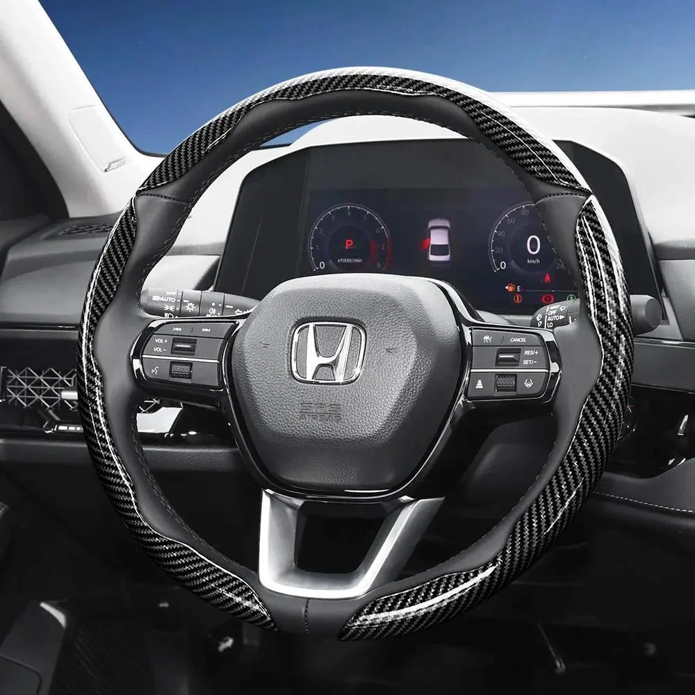 Suitable for Honda Carbon Fiber Texture Steering Wheel Cover with Segmented Quick-Release Design, Durable, for Cr-V Civic Hr-V Zr-V Vezel City Amaze Fit Jazz Accord Wr-V Br-V Elevate Pilot Passport