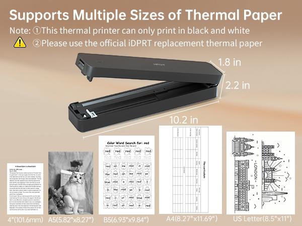 Inkless Portable Printer, Wireless Bluetooth Thermal Printer for Travel & Mobile Use, Compatible with iOS, Android, Laptop, Supports 8.5"x11" US Letter & A4 Paper, No Ink Needed, Ideal for Home & Office Inkless Portable Printer, Wireless Bluetooth Thermal Printer for Travel & Mobile Use, Compatible with iOS, Android, Laptop, Supports 8.5"x11" US Letter & A4 Paper, No Ink Needed, Ideal for Home & Office