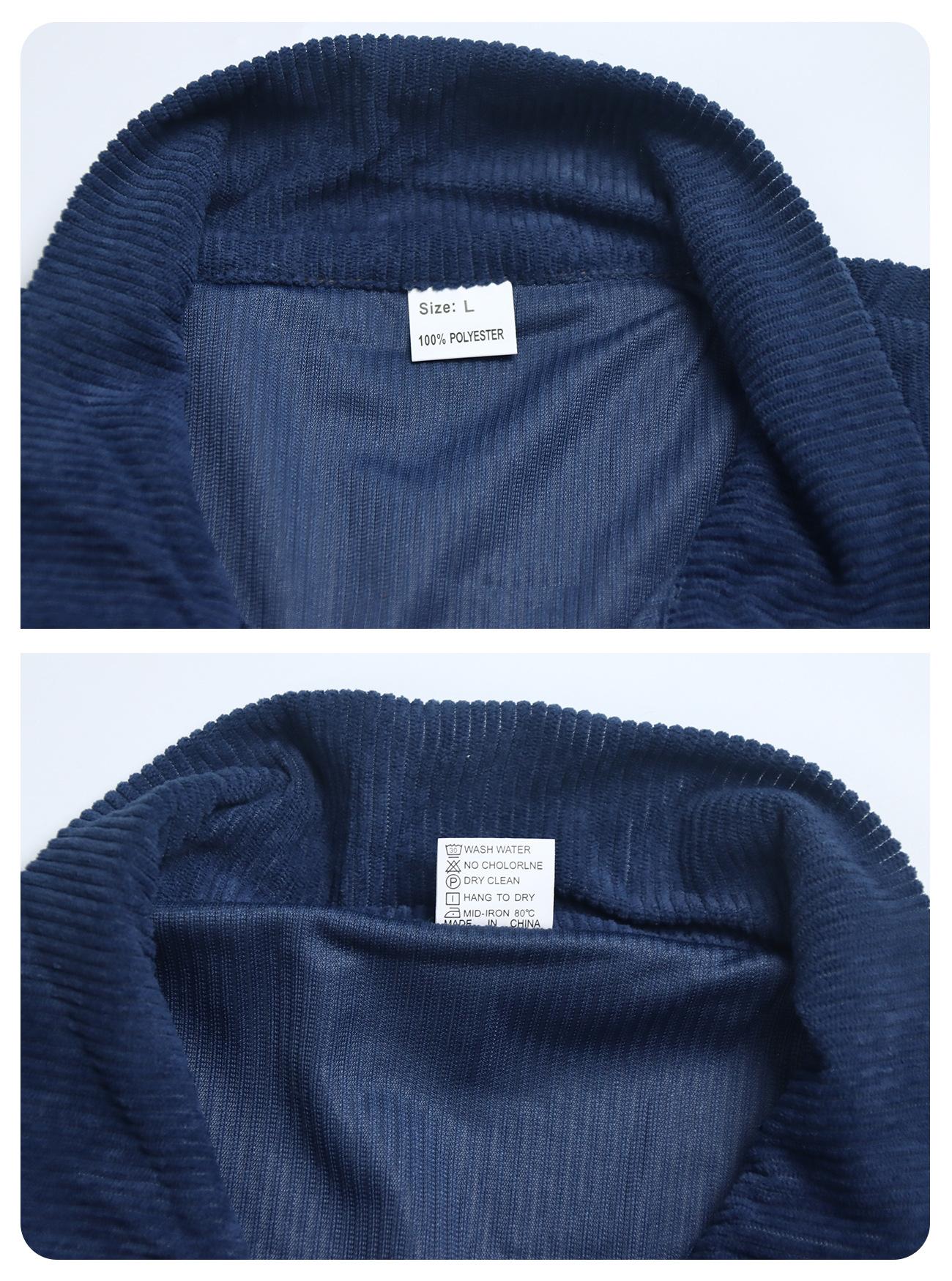 Men's Casual Sporty Corduroy Two-Piece Set (Long-Sleeve Collared Top & Loose-Fit Utility Pants) – Euro-American Style