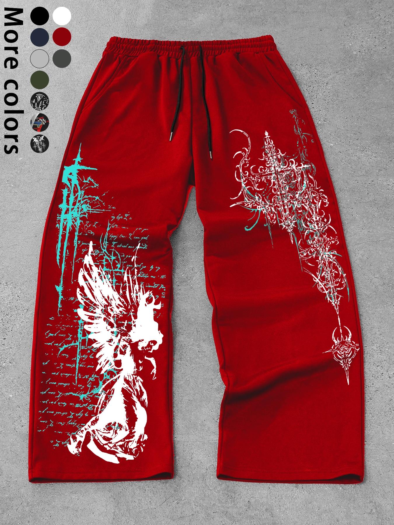 OLD  SWAG ケツロゴ straight PANTS Y2K Men's Y2K Street Style Straight Leg Pants, Loose Waistband Joggers
