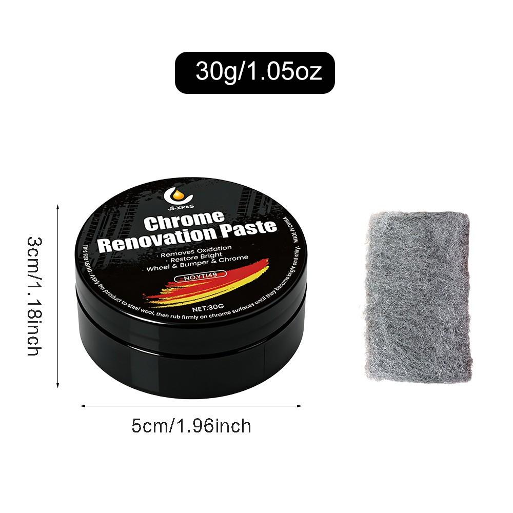 Chrome Repair Paste for Cars, Universal Metal Oxidation Restorer, Polishing Solution for Door Handles, Windows, Bumpers, Professional Results