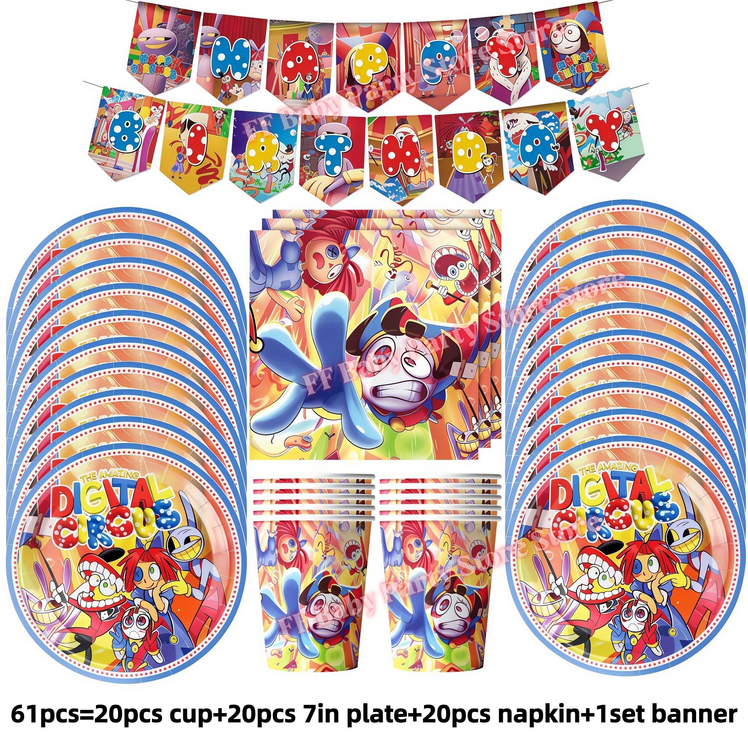 Amazing Tableware Birthday Party Decoration Digitaled Circus Balloon Plate Cup Banner Kids Favor Gift Baby Shower Party Supplies