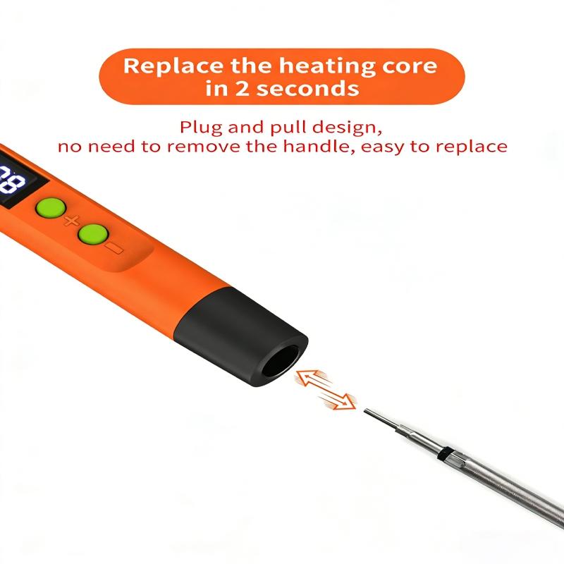 Wireless Soldering Iron Set, USB Fast Charging Portable Cordless Soldering Iron, LCD Digital Adjustable Temperature, Ideal for Electronic Welding