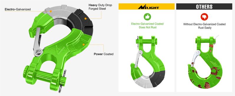 Nilight Forged Steel Winch Hook 3/8" Grade 70 Safety Latch Winch Cable Hook Stopper & Clevis Slip Hook Sets, Included Allen Wrench,Max 35,000 lbs Nilight Forged Steel Winch Hook 3/8" Grade 70 Safety Latch Winch Cable Hook Stopper & Clevis Slip Hook Sets, Included Allen Wrench,Max 35,000 lbs