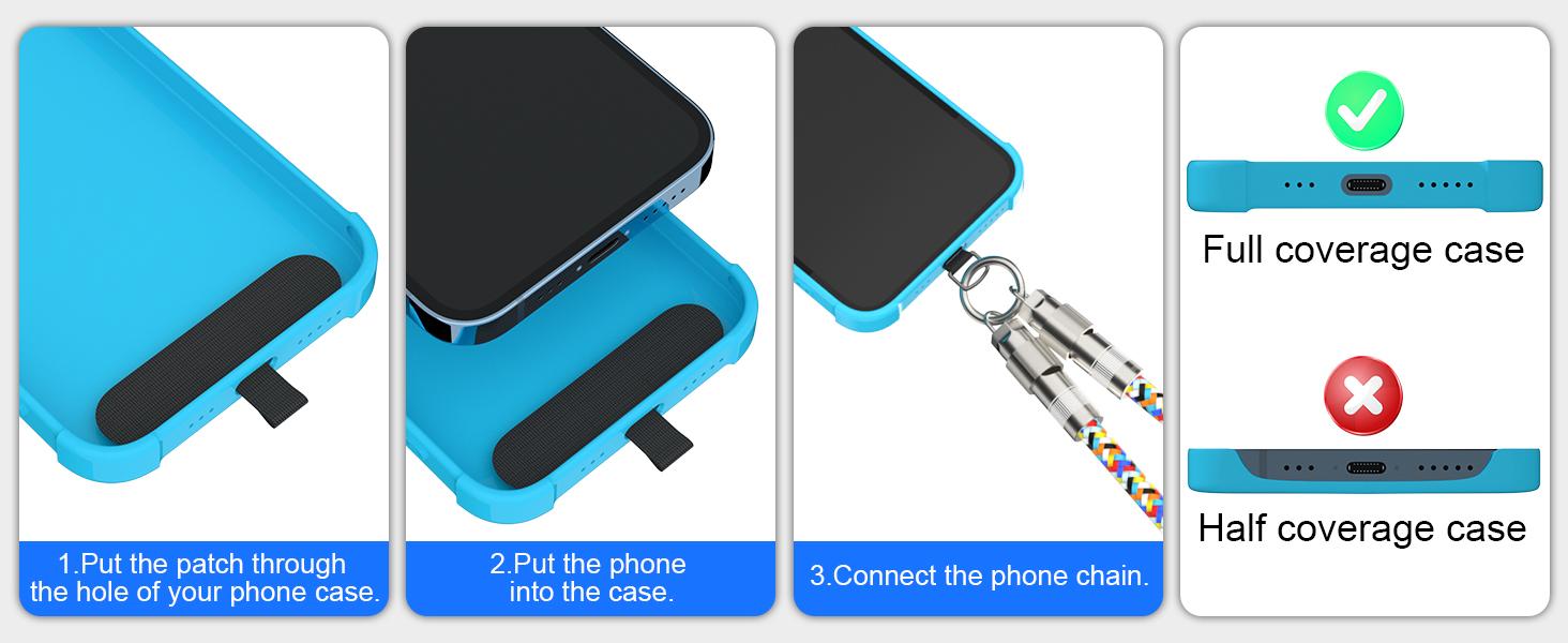 Phone Lanyard Built-in USB-C to Lighting Fast Charging Cable, Universal Crossbody Patch Phone Lanyards, Cross-body Lanyard,  4.1ft Phone Strap