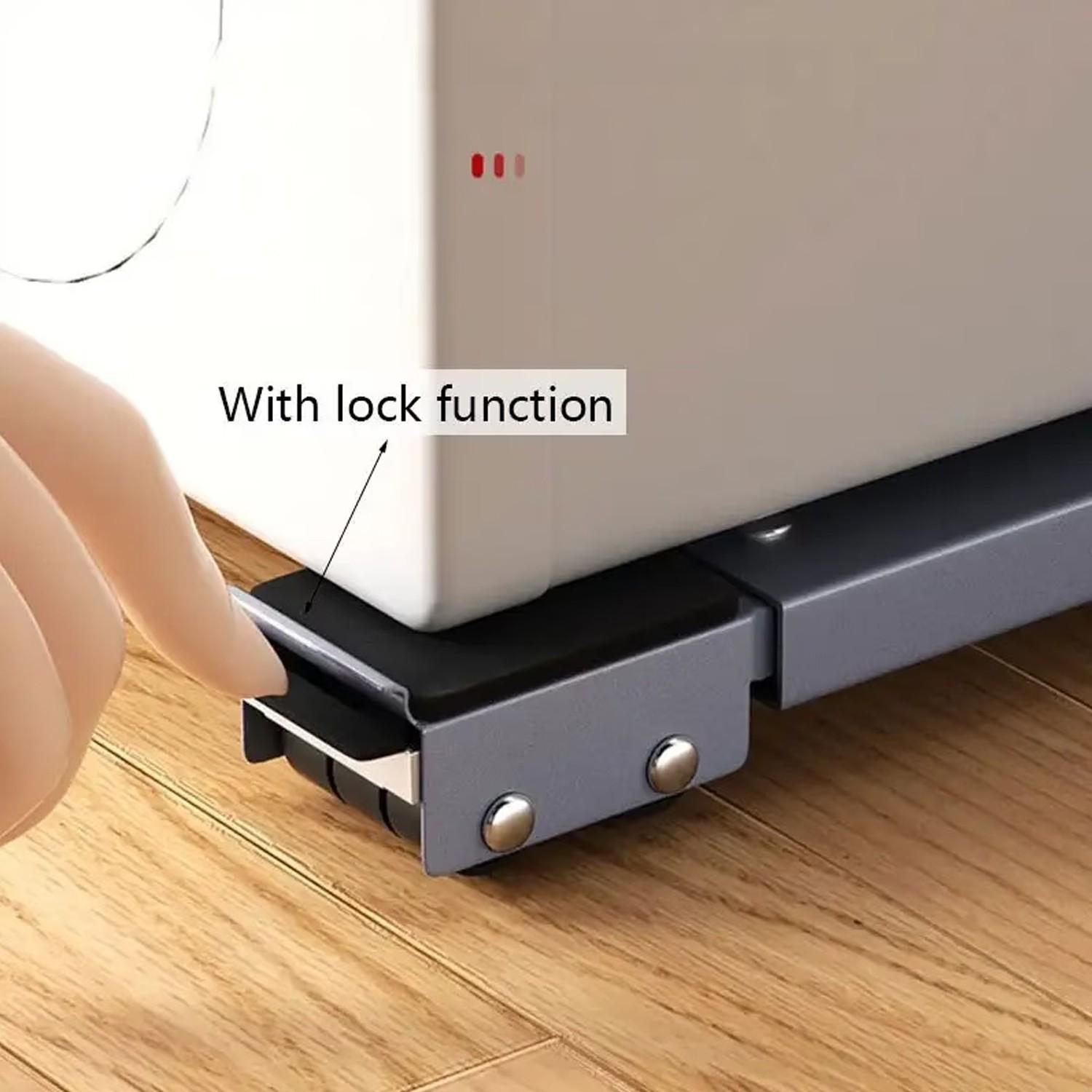 Universal Storage Rack Roller Heightening Bracket, Movable Pulley Support Frame for Refrigerator & Washing Machine Base, Durable Organizer