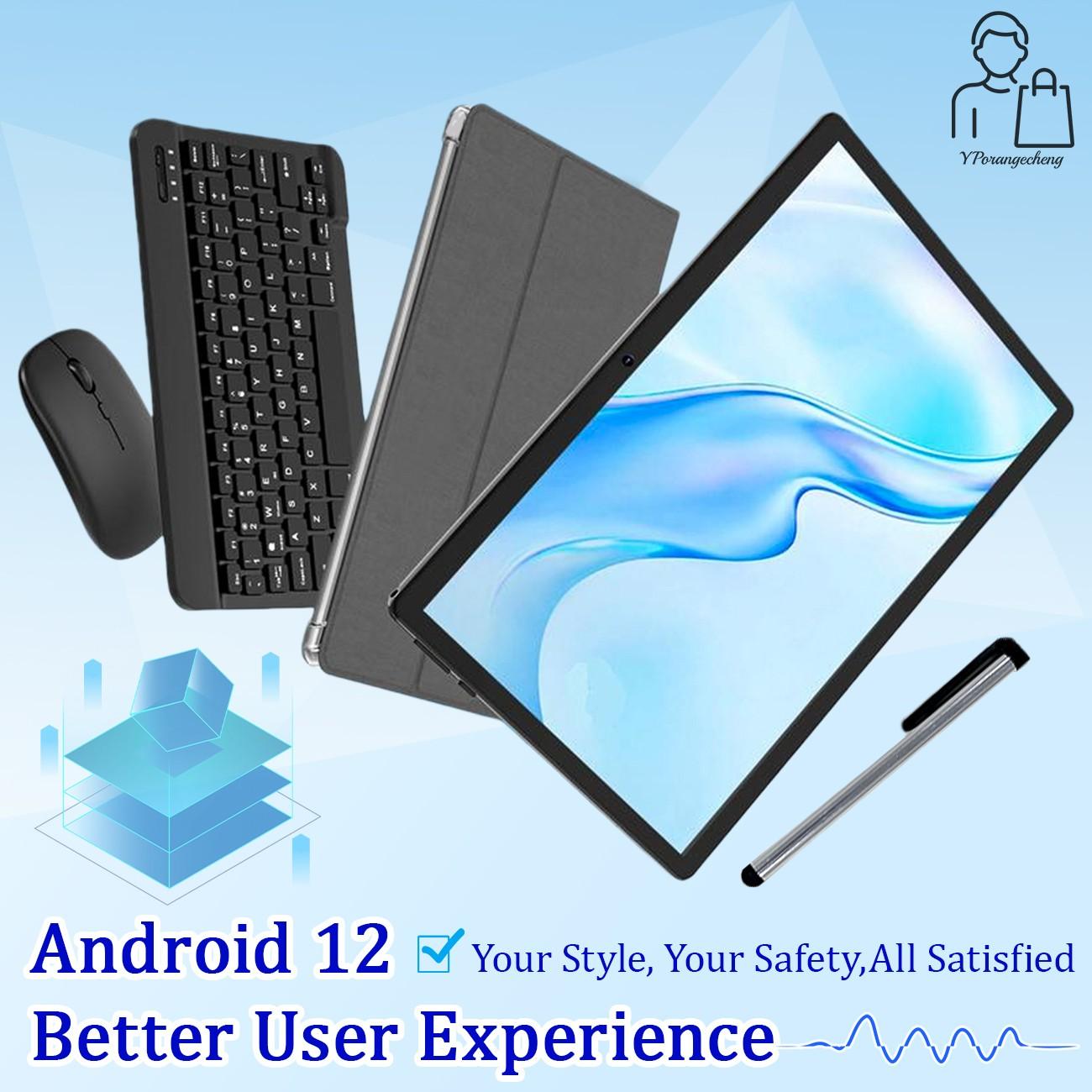 Spring New 10.1-Inch Adult Tablet Bundle | 2-in-1 Laptop / Gaming Tablet | 5G WiFi HD Screen Dual Camera | Shockproof Case + Free Headphone Mouse Keyboard | Office & Learning Tablet | Educational & Entertainment Device | For Men & Women - Blue/Pink